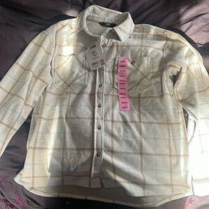 Fleece/flannel cozy button up shirt